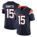 D.Broncos #15 Nik Bonitto Player Navy Limited Vapor F.U.S.E. Home Game Ndoa Stitched Jerseys