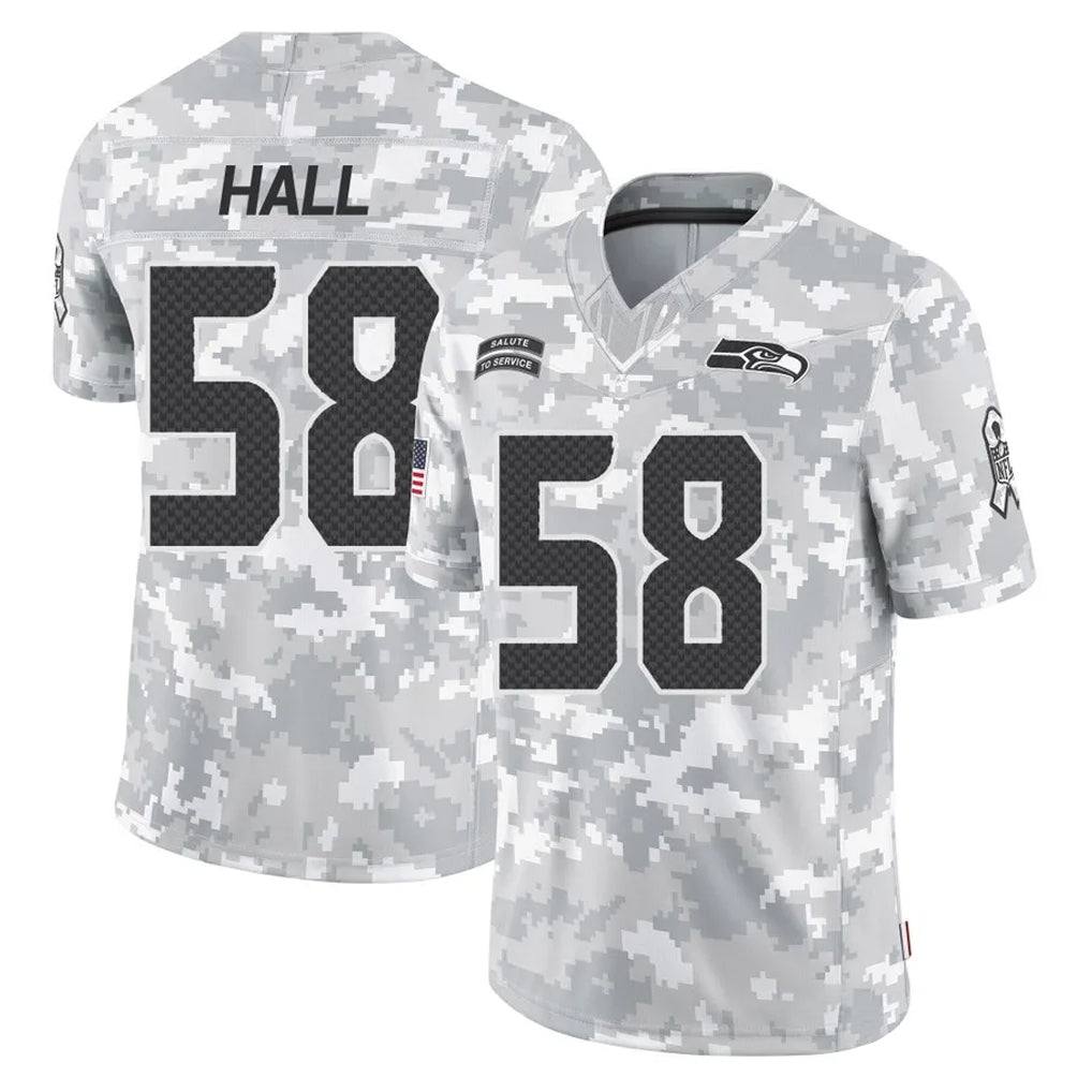 S.Seahawks #58 Derick Hall Player Arctic Camo Limited Salute To Service Home Game Ndoa Stitched Jerseys