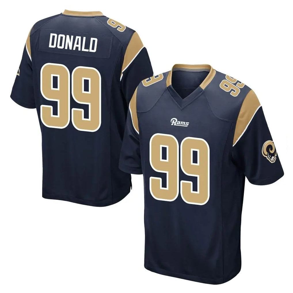 LA.Rams #99 Aaron Donald Player Navy Home Game Ndoa Stitched Jerseys