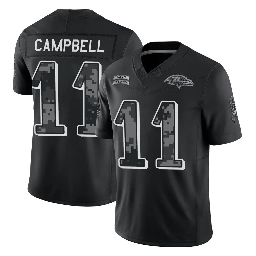 P.Eagles #11 Jihaad Campbell Player Black Limited 2026 Salute to Service Home Game Ndoa Stitched Jerseys