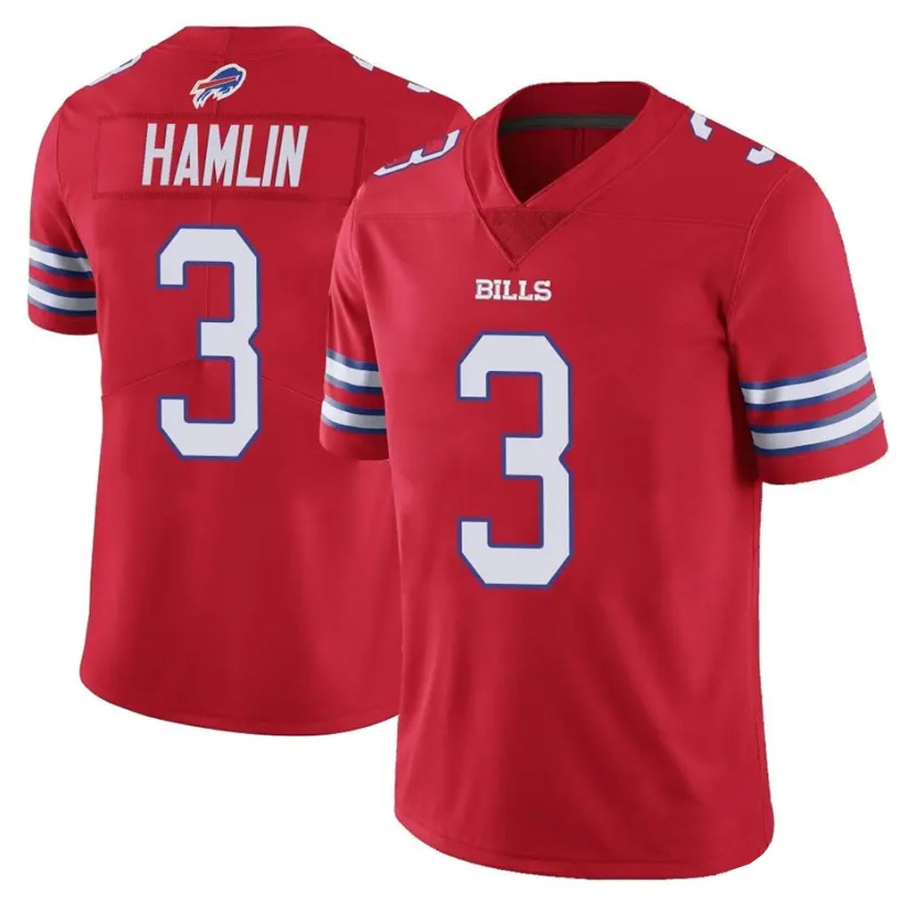 B.Bills #3 Damar Hamlin Player Red Vapor Untouchable Limited Ndoa Stitched Jerseys