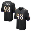 B.Ravens #98 Travis Jones Player Black Home Game Ndoa Stitched Jerseys