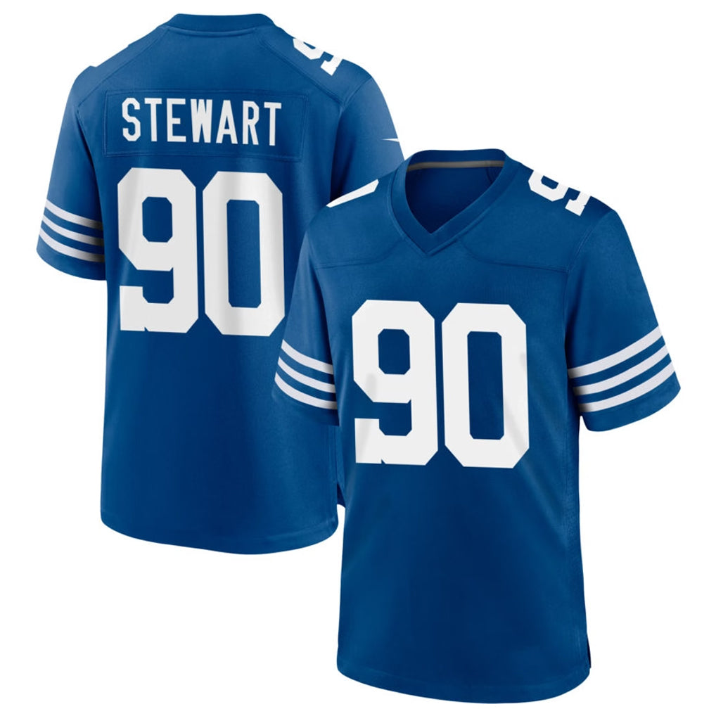 IN.Colts #90 Grover Stewart Player Royal Limited Home Game Ndoa Stitched Jerseys