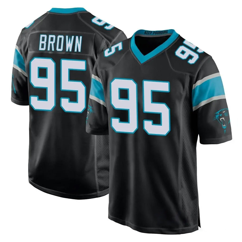 C.Panthers #95 Derrick Brown Player Black Game Ndoa Stitched Jerseys