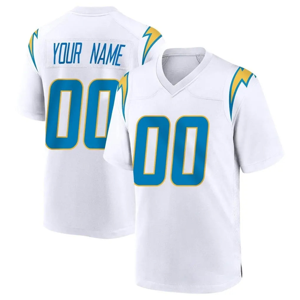 Custom LA.Chargers White Home Game Any Name & Numbers Ndoa Stitched Jerseys