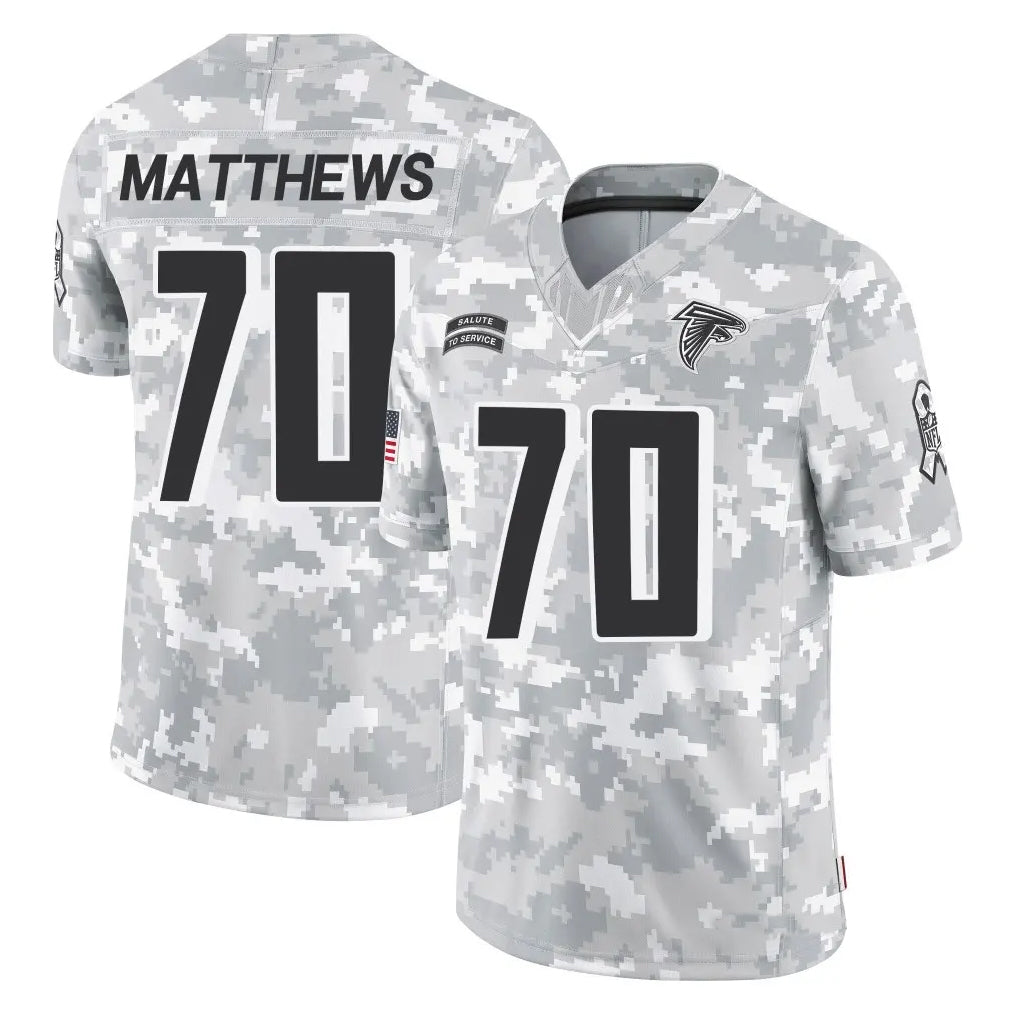 A.Falcons #70 Jake Matthews Player Arctic Camo Salute to Service Limited Ndoa Stitched Jerseys