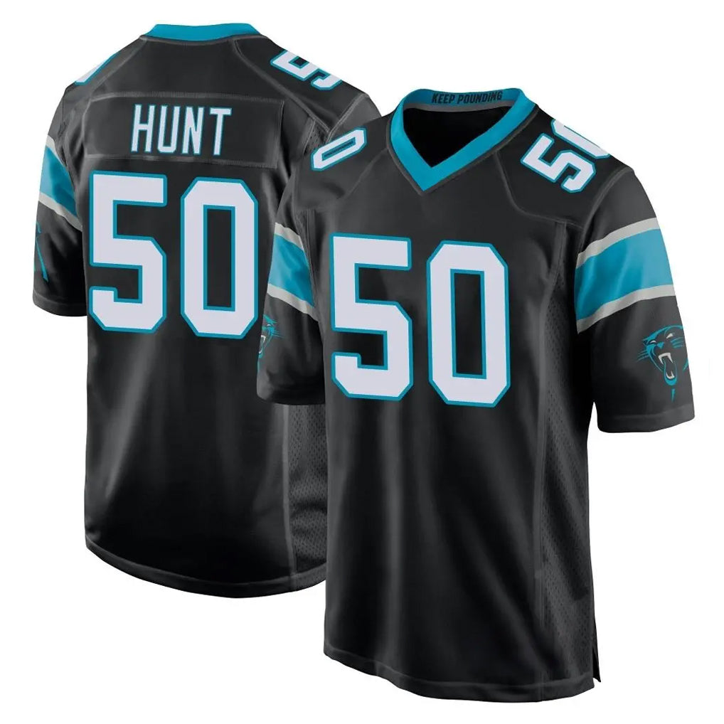 C.Panthers #50 Robert Hunt Player Black Game Ndoa Stitched Jerseys