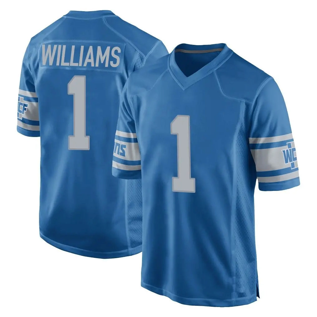 D.Lions #1 Jameson Williams Player Blue Vapor Untouchable Throwback Game Ndoa Stitched Jerseys
