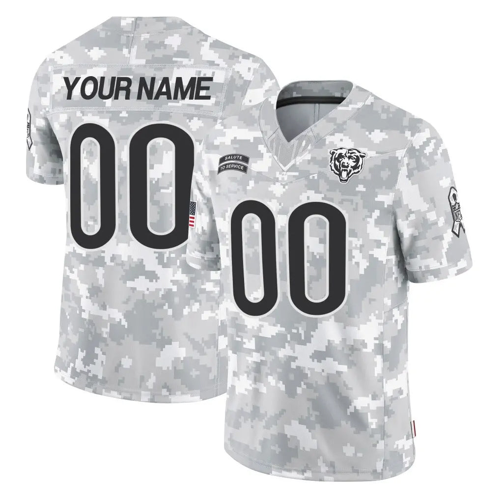Custom C.Bears Arctic Camo Salute to Service Limited Any Name & Numbers Ndoa Stitched Jerseys