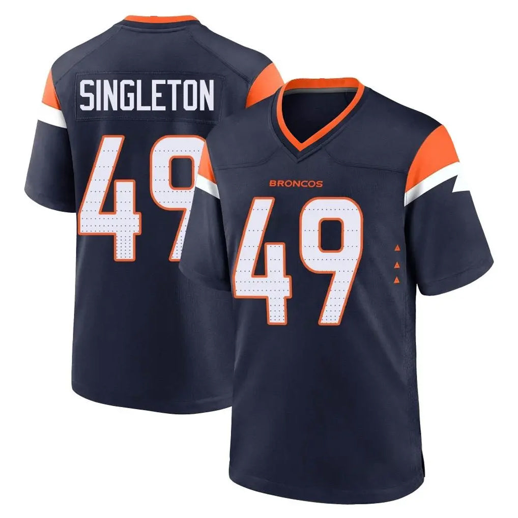 D.Broncos #49 Alex Singleton Player Navy Home Game Ndoa Stitched Jerseys