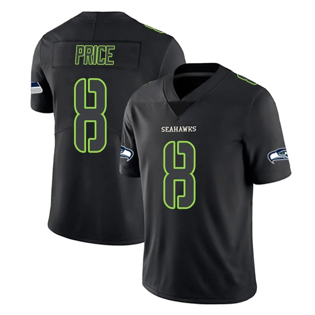 S.Seahawks #8 Jadarian Price Player Black Impact Limited Home Game Ndoa Stitched Jerseys