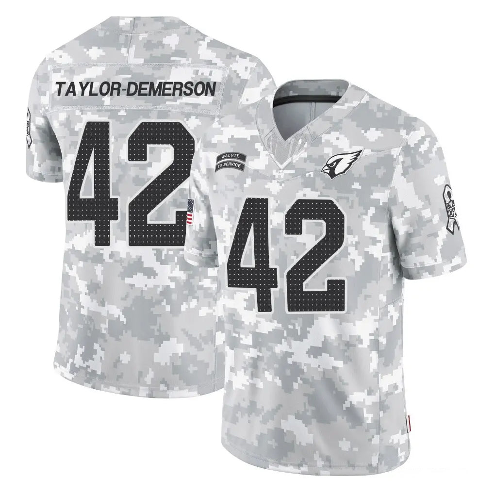 A.Cardinals #42 Dadrion Taylor-Demerson Player Arctic Camo Limited Salute To Service Home Game Ndoa Stitched Jerseys