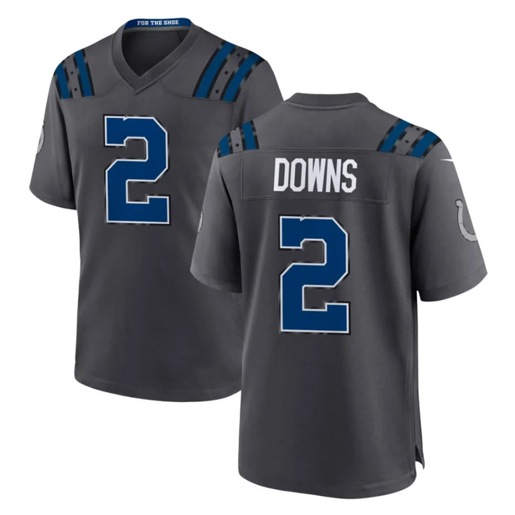 IN.Colts #2 Josh Downs Player Anthracite 2026 Rivalries Collection Home Game Ndoa Stitched Jerseys