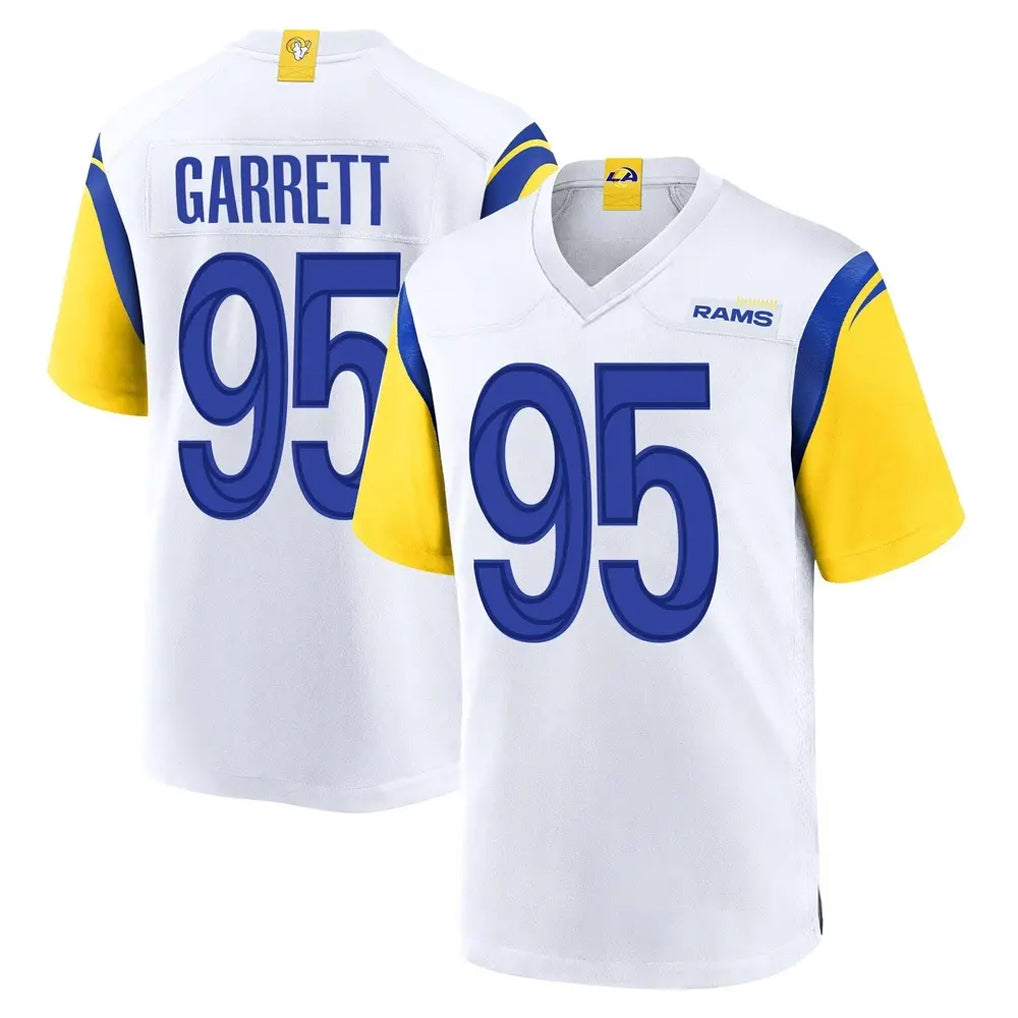 LA.Rams #95 Myles Garrett Player White Home Game Ndoa Stitched Jerseys