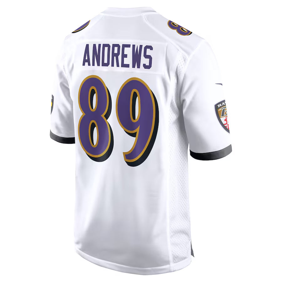 B.Ravens #89 Mark Andrews Player White Alternate Home Game Ndoa Stitched Jerseys