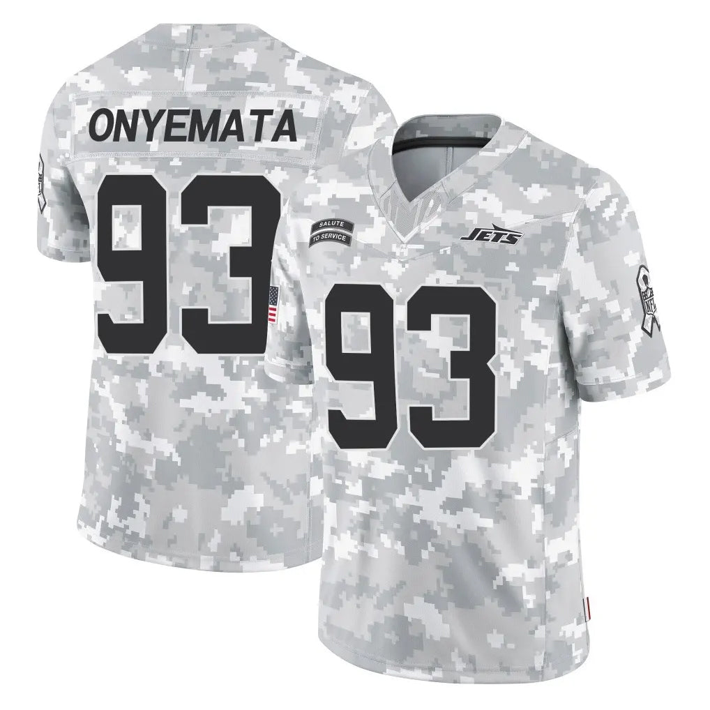 NY.Jets #93 David Onyemata Player Arctic Camo Salute to Service Limited Game Ndoa Stitched Jerseys