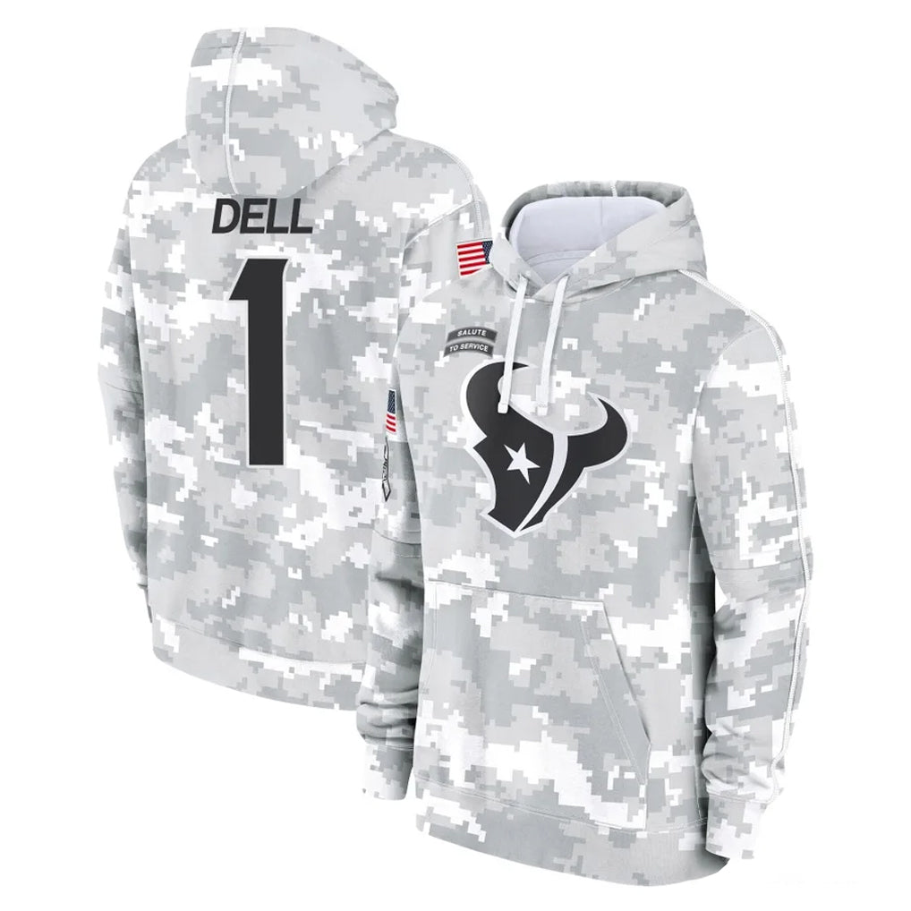 H.Texans #1 Tank Dell Player Arctic Camo Salute to Service Hoodies Limited Game Ndoa Stitched Jerseys