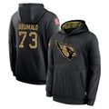 A.Cardinals #73 Isaac Seumalo Player Black Salute to Service Sideline Performance Pullover Hoodies Home Game Ndoa Stitched Jerseys