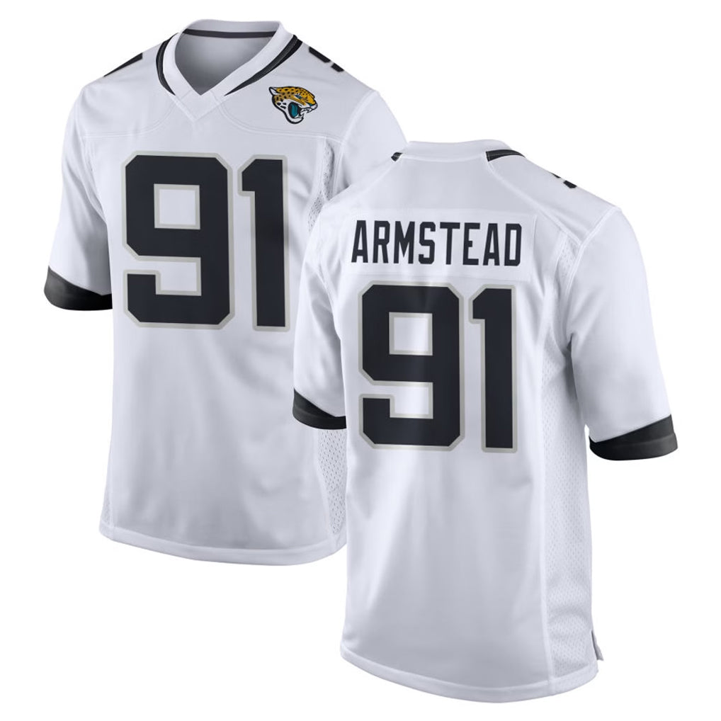 J.Jaguars #91 Arik Armstead Player White Home Game Ndoa Stitched Jerseys