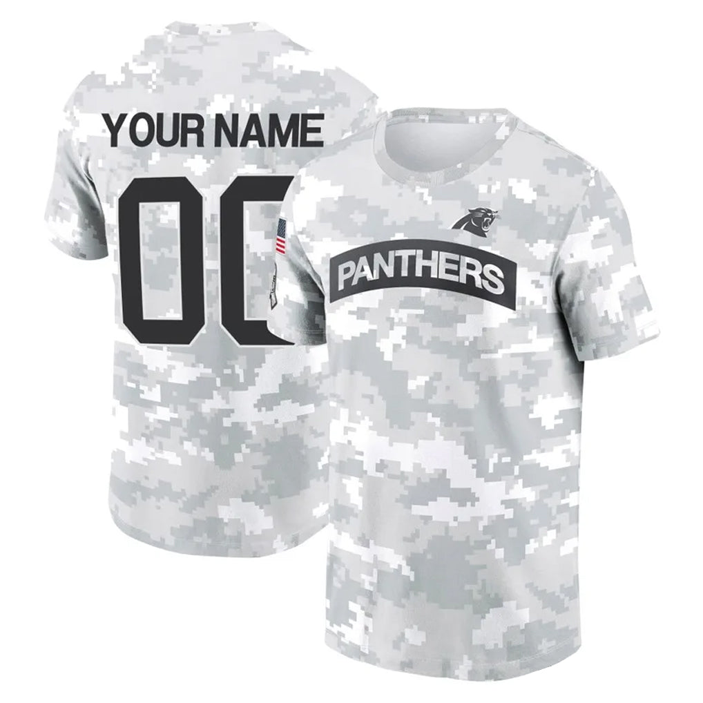 Custom C.Panthers Arctic Camo Salute to Service T-Shirt Hoodies Any Name & Numbers Ndoa Stitched Jerseys
