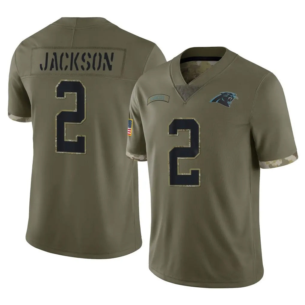 C.Panthers #2 Michael Jackson Player Olive Salute to Service Game Ndoa Stitched Jerseys