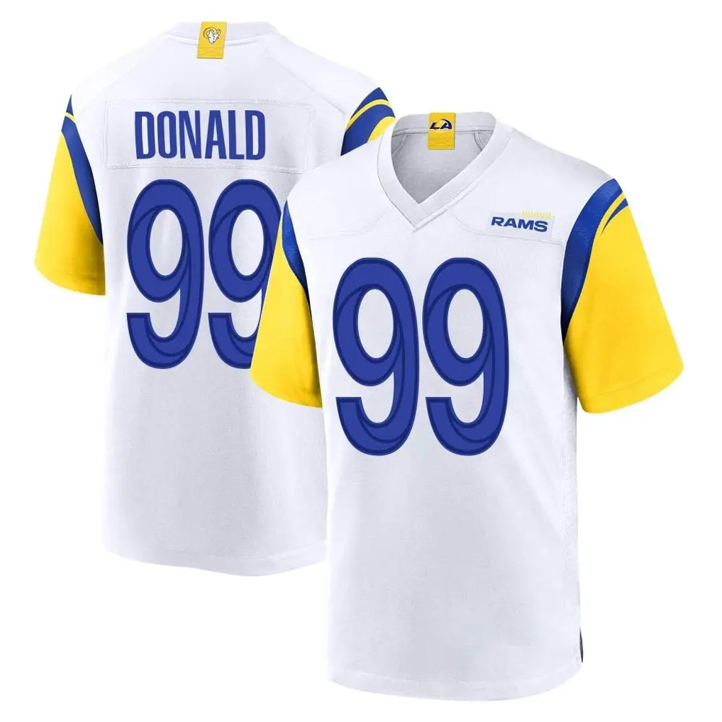 LA.Rams #99 Aaron Donald Player White Home Game Ndoa Stitched Jerseys