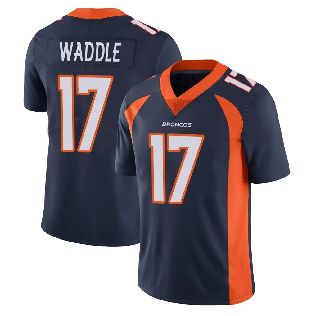 D.Broncos #17 Jaylen Waddle Player Navy Vapor Untouchable Limited Game Ndoa Stitched Jerseys