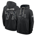 LA.Rams #77 Alaric Jackson Player 2026 Black Logo Pullover Hoodies Limited Game Ndoa Stitched Jerseys