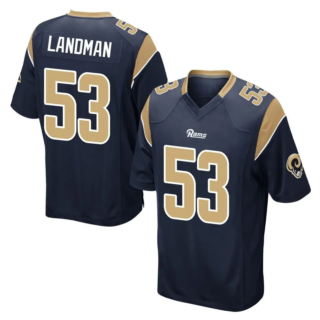 LA.Rams #53 Nate Landman Player Navy Home Game Ndoa Stitched Jerseys