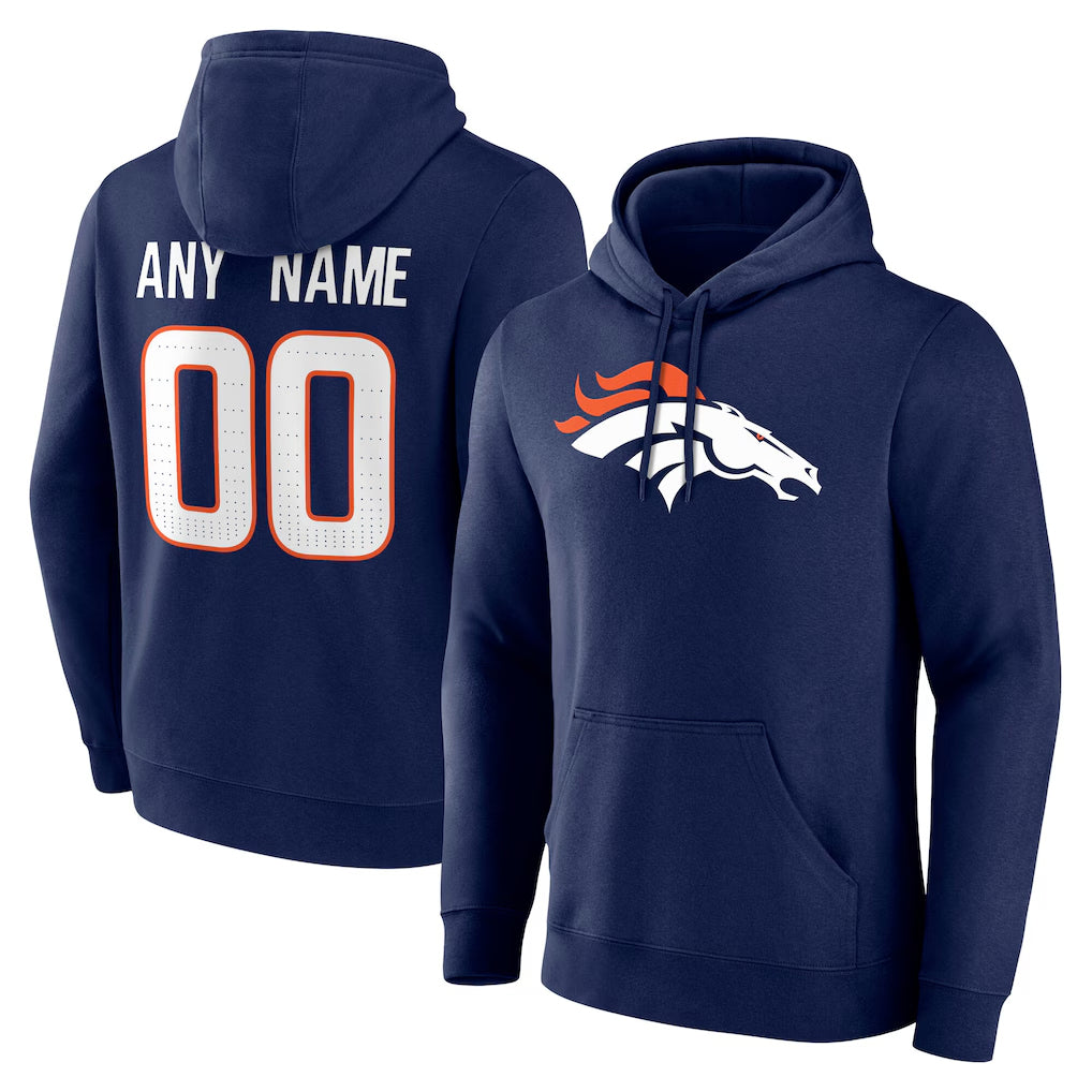 Custom D.Broncos Navy Pullover Hoodie Limited Any Name & Numbers Ndoa Stitched Jerseys