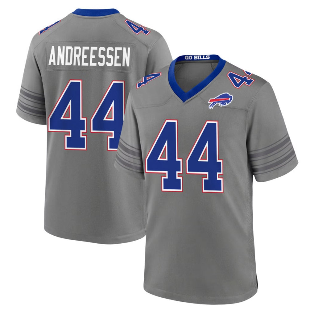 B.Bills #44 Joe Andreessen Player Gray Nickel City Home Game Stitched Jerseys