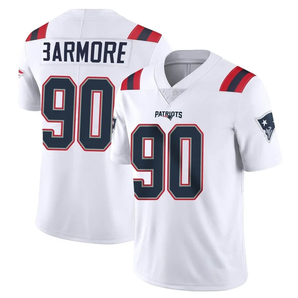 NE.Patriots #90 Christian Barmore Player White Vapor Untouchable Home Game Ndoa Stitched Jerseys