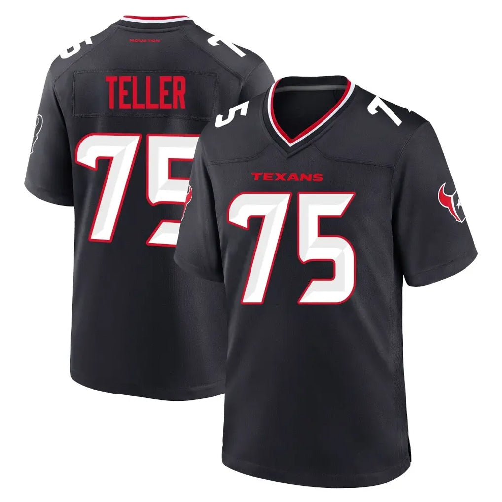 H.Texans #75 Wyatt Teller Player Navy Team Home Game Ndoa Stitched Jerseys