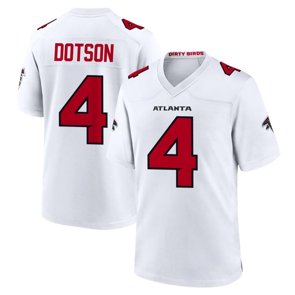 A.Falcons #4 Jahan Dotson Player White Team Color Home Game Ndoa Stitched Jerseys