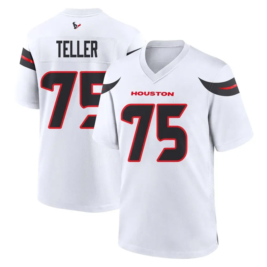 H.Texans #75 Wyatt Teller Player White Home Game Ndoa Stitched Jerseys
