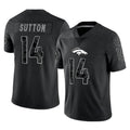 D.Broncos #14 Courtland Sutton Player Black Reflective Limited Ndoa Stitched Jerseys