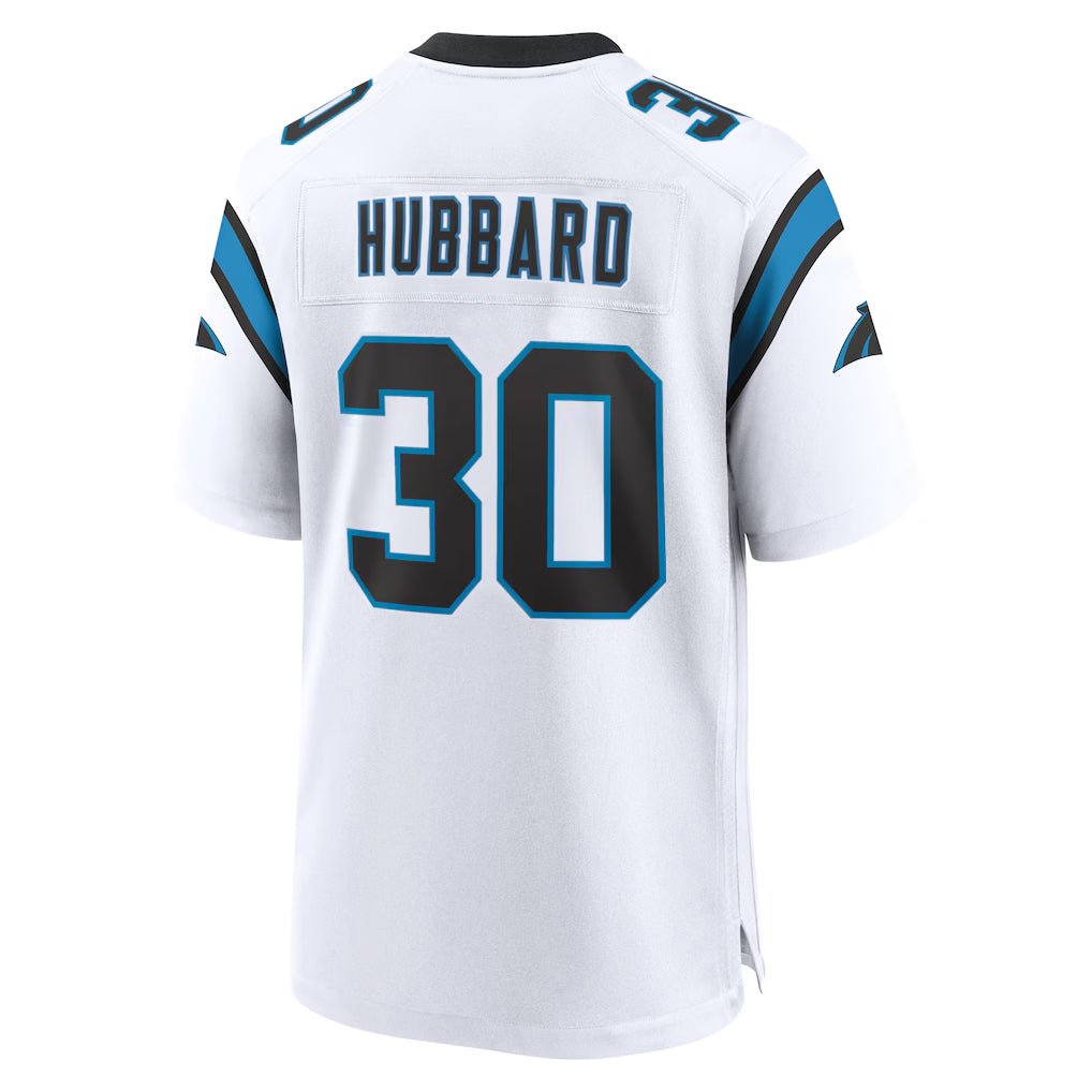 C.Panthers #30 Chuba Hubbard Player White Home Game Ndoa Stitched Jerseys