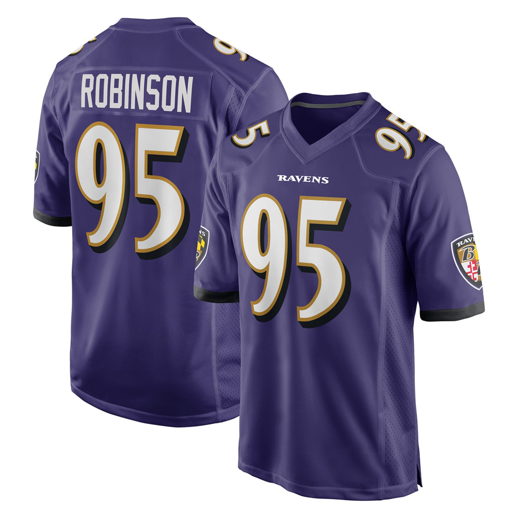 B.Ravens #95 Tavius Robinson Player Purple Home Game Ndoa Stitched Jerseys