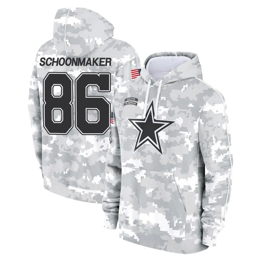 D.Cowboys #86 Luke Schoonmaker Player Arctic Camo Salute to Service Hoodies Limited Game Ndoa Stitched Jerseys