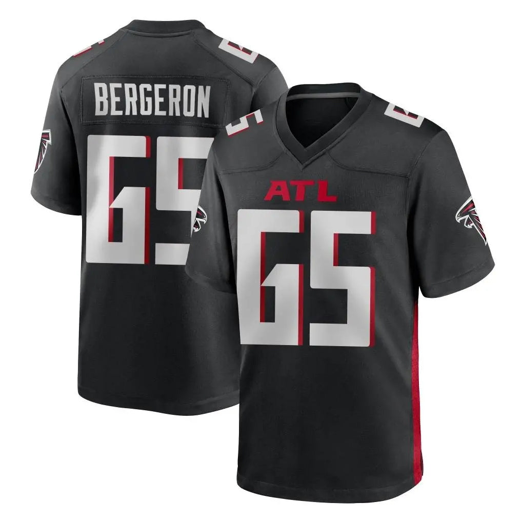 A.Falcons #65 Matthew Bergeron Player Black Home Game Ndoa Stitched Jerseys