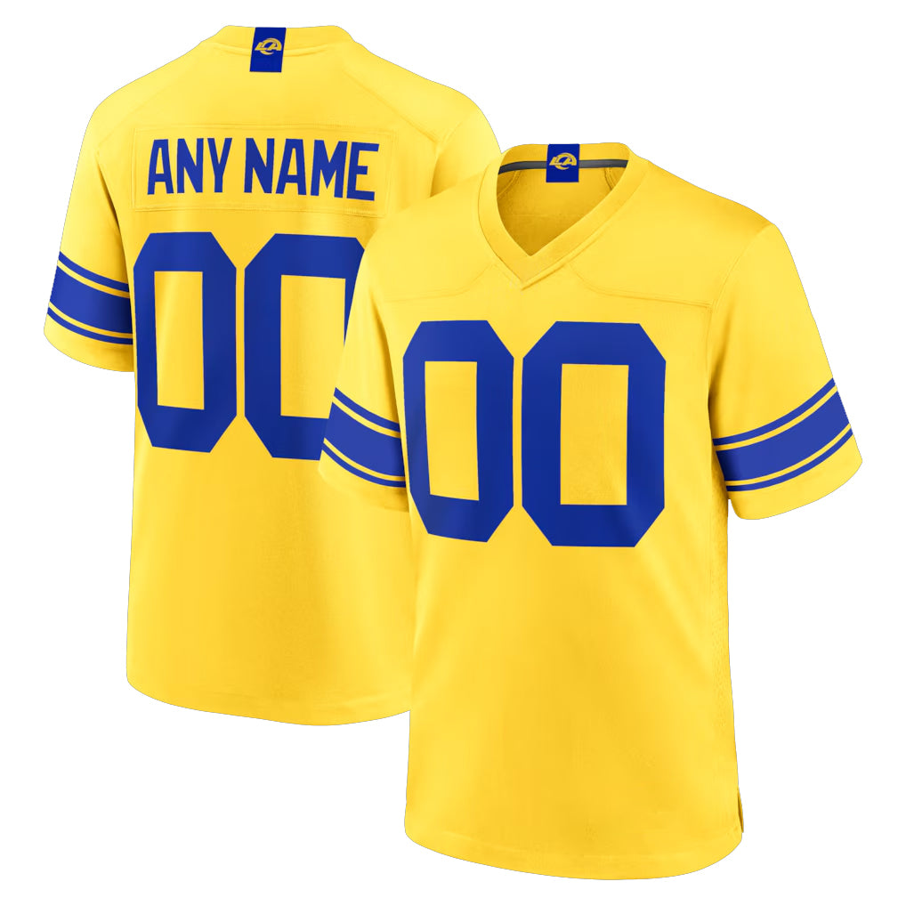 Custom LA.Rams Gold Classic Sol Home Game Any Name & Numbers Ndoa Stitched Jerseys
