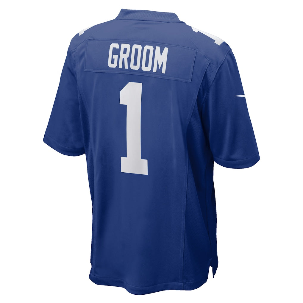 Ndoa NY.Giants #1 Groom Royal Game Jersey