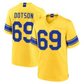 LA.Rams #69 Kevin Dotson Player Gold Classic Sol Home Game Ndoa Stitched Jerseys