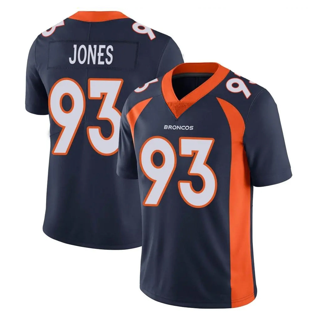 D.Broncos #93 D.J. Jones Player Navy Vapor Untouchable Limited Game Ndoa Stitched Jerseys