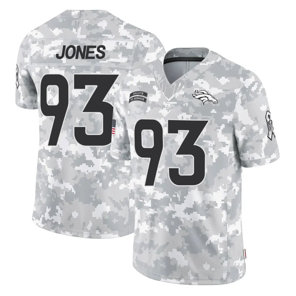 D.Broncos #93 D.J. Jones Player Arctic Camo Salute To Service Limited Ndoa Stitched Jerseys