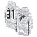 A.Falcons #31 Xavier Watts Player Camo Arctic Salute to Service Hoodies Limited Ndoa Stitched Jerseys