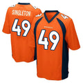 D.Broncos #49 Alex Singleton Player Orange Color Home Game Ndoa Stitched Jerseys
