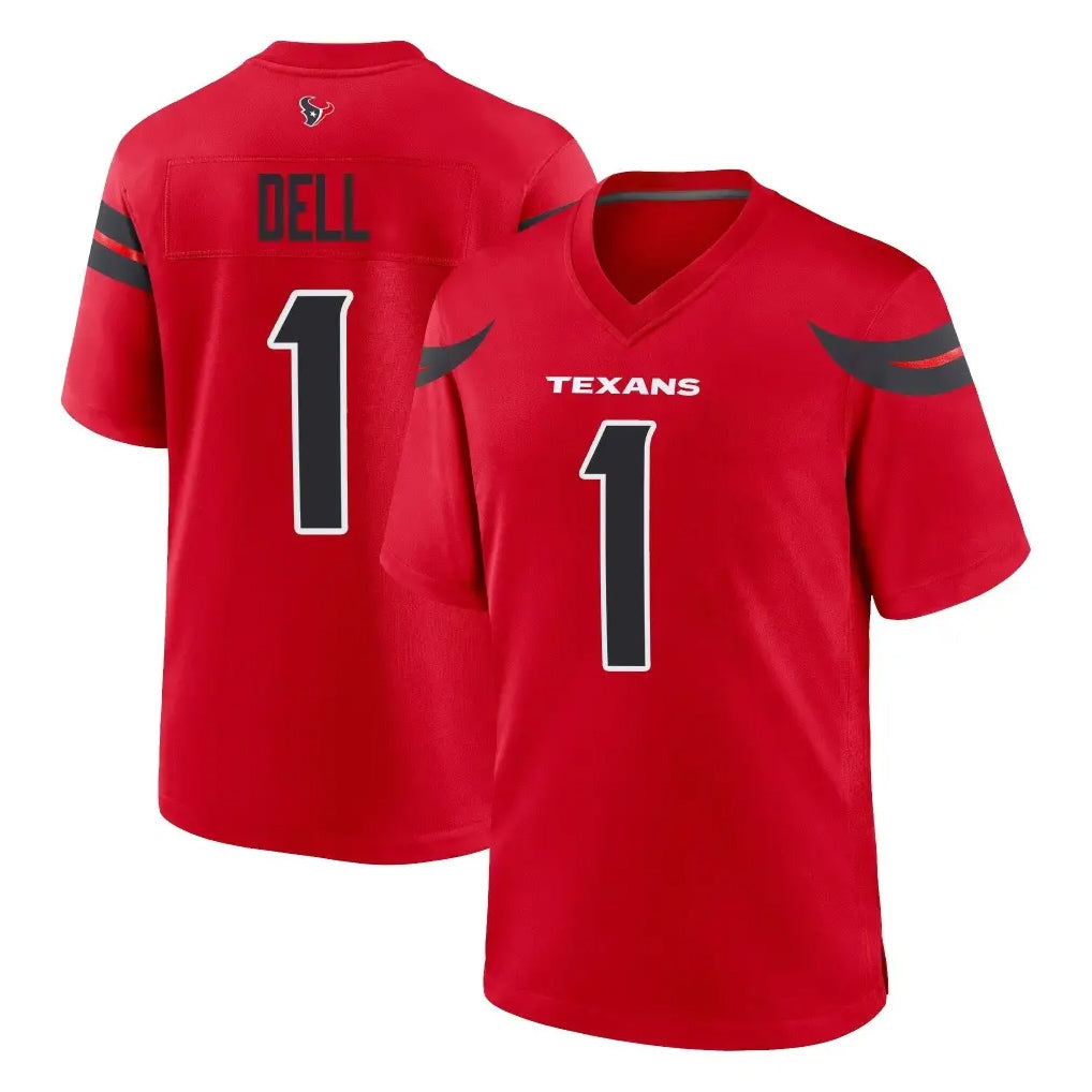 H.Texans #1 Tank Dell Player Red Alternate Home Game Ndoa Stitched Jerseys