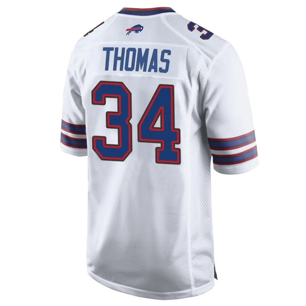 B.Bills #34 Thurman Thomas Player White Home Game Ndoa Stitched Jerseys