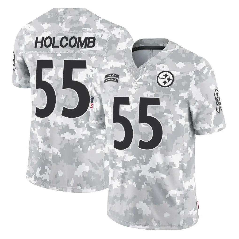 P.Steelers #55 Cole Holcomb Player Arctic Camo Limited Salute To Service Home Game Ndoa Stitched Jerseys